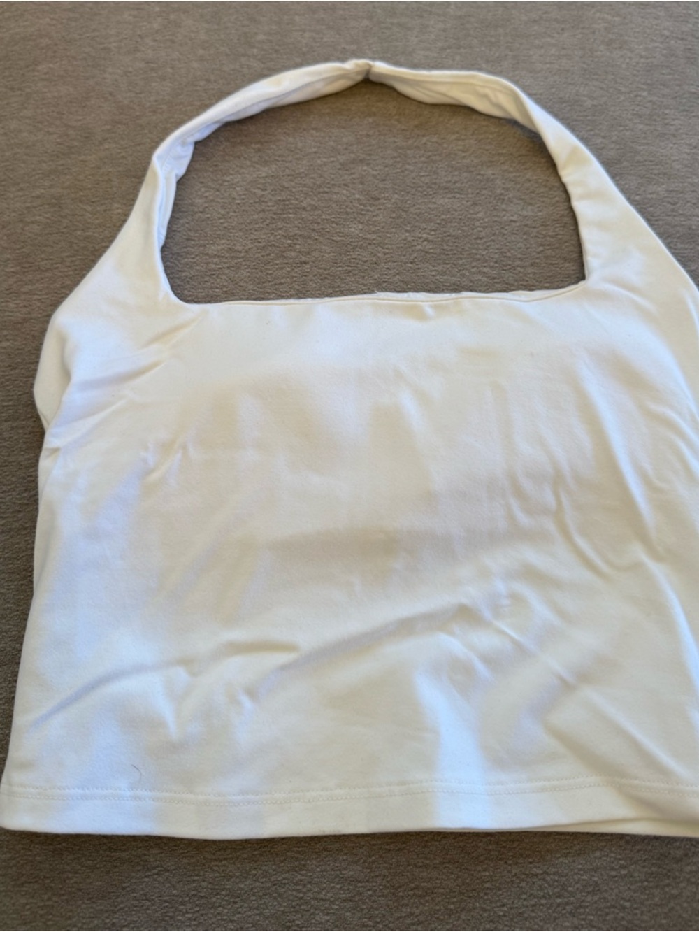 Abercrombie & Fitch White Soft A&F Collection Halter Top (PADDED)